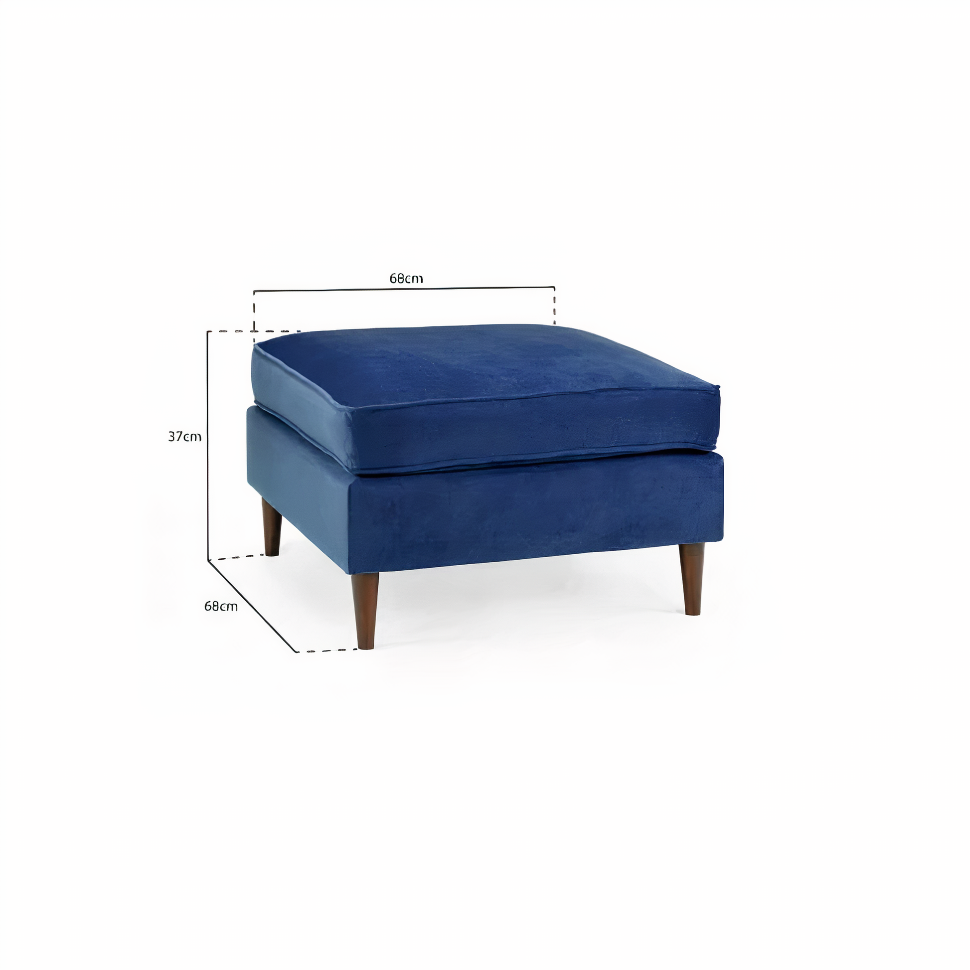 BELLE FOOTSTOOL IN PLUSH BLUE DHF Furnishing