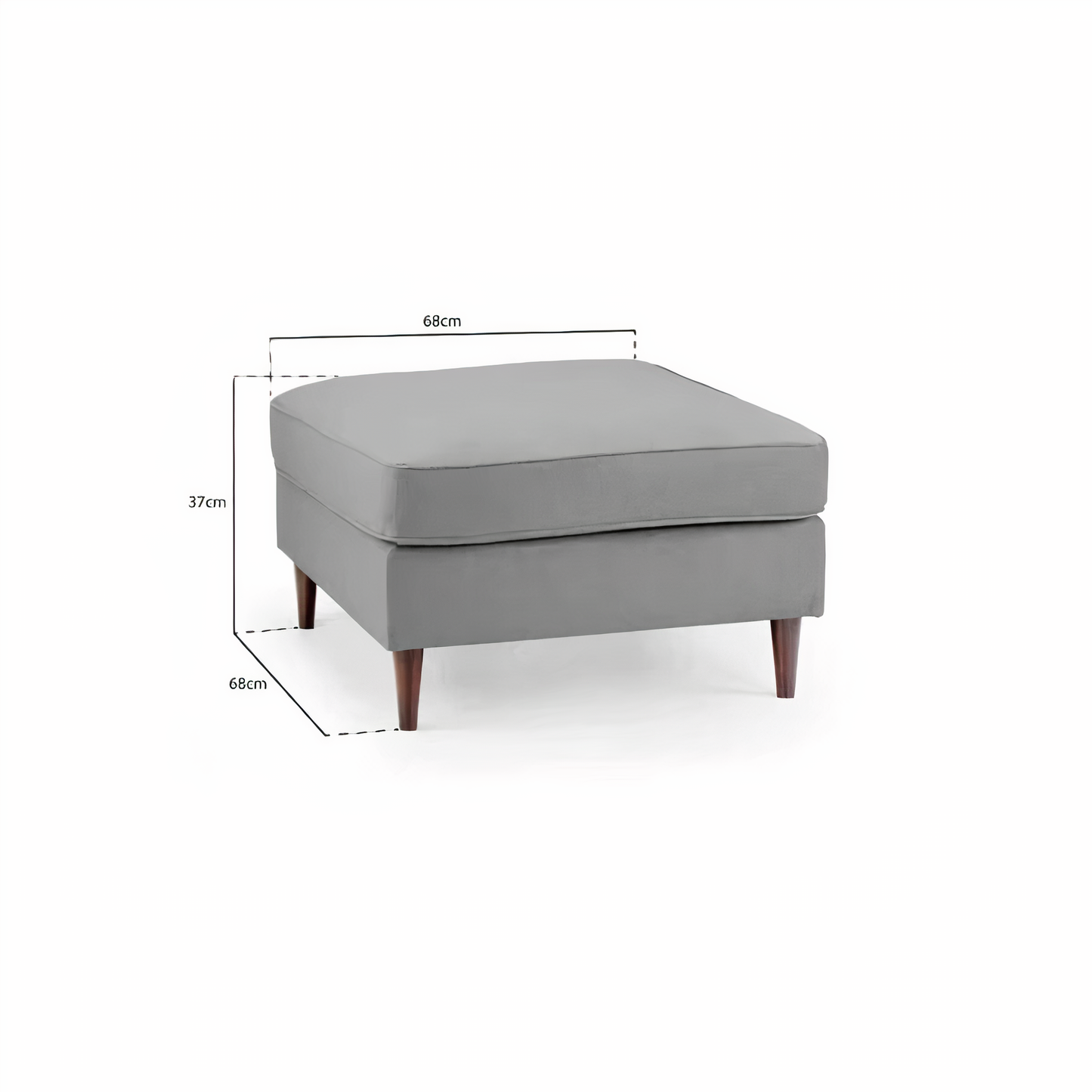 BELLE FOOTSTOOL IN PLUSH GREY DHF Furnishing