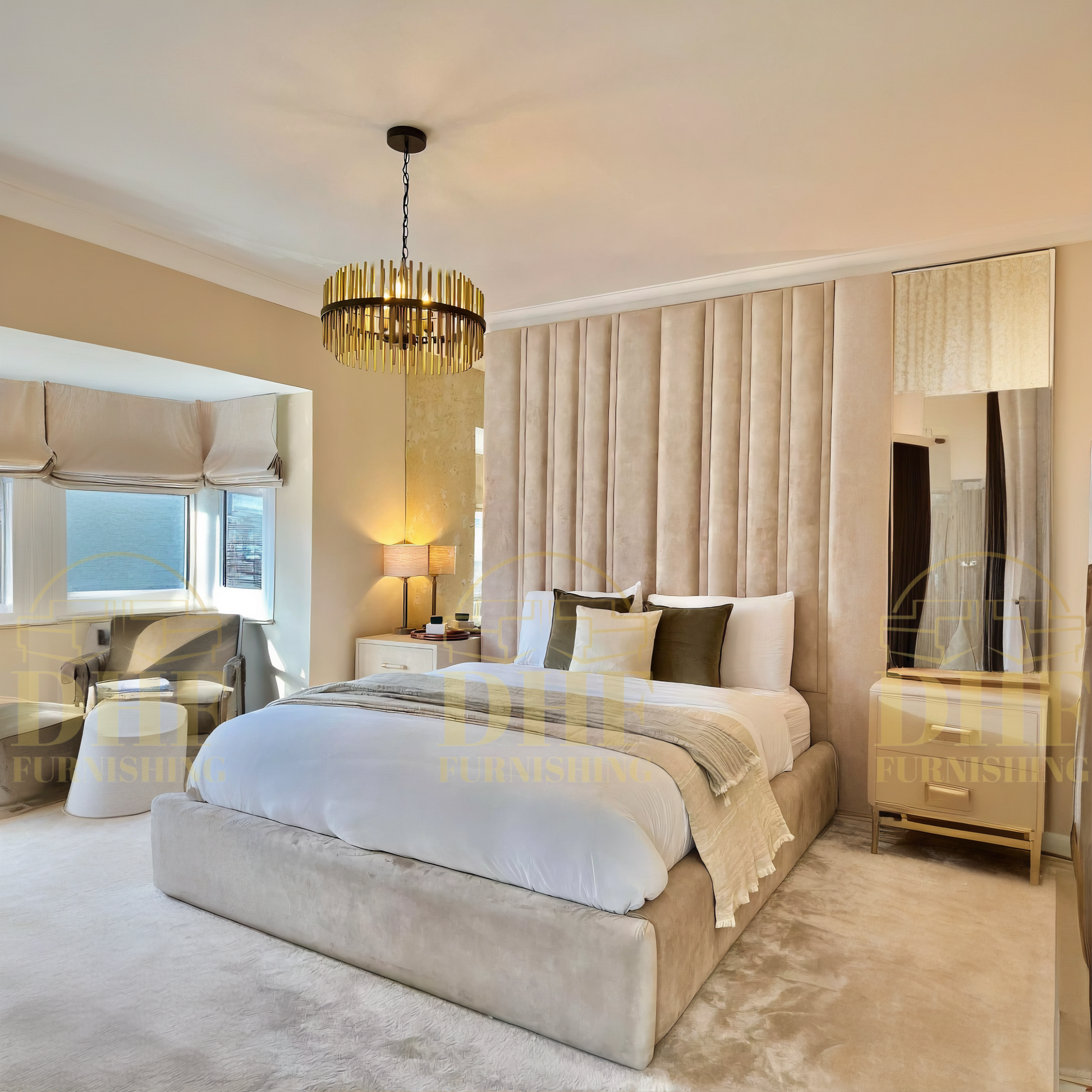 Chateaux Bespoke Wall Headboard Bed DHF Furnishing