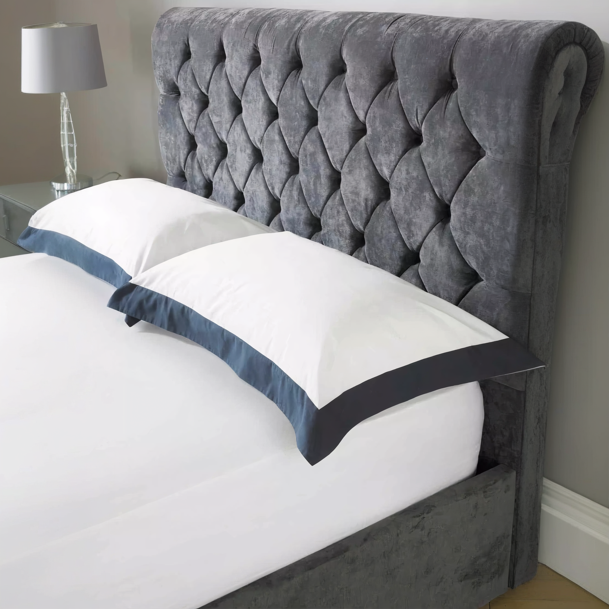 Dusty Sleigh Bed DHF Furnishing