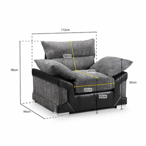 SOHO BLACK/GREY ARMCHAIR DHF Furnishing