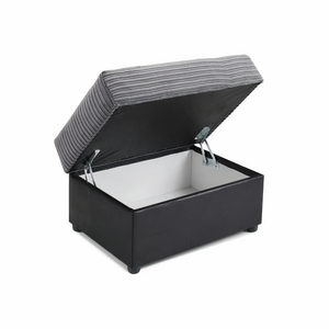 SOHO BLACK/GREY STORAGE FOOTSTOOL DHF Furnishing