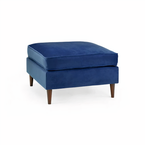 BELLE FOOTSTOOL IN PLUSH BLUE DHF Furnishing