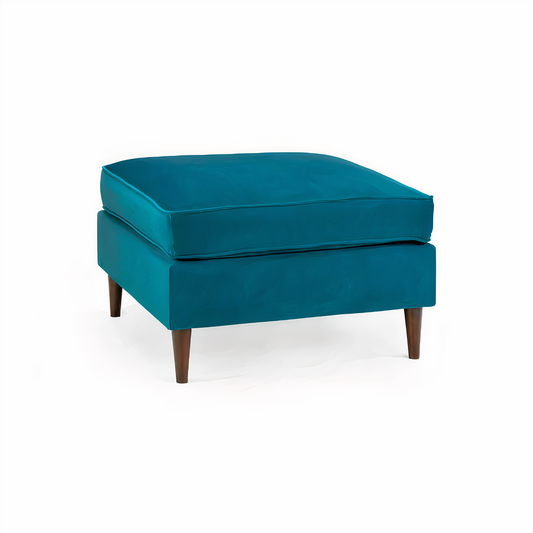 BELLE FOOTSTOOL IN PLUSH TEAL DHF Furnishing