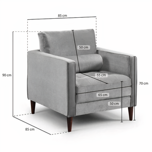 BELLE ARMCHAIR IN PLUSH GREY DHF Furnishing