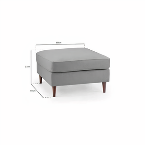 BELLE FOOTSTOOL IN PLUSH GREY DHF Furnishing
