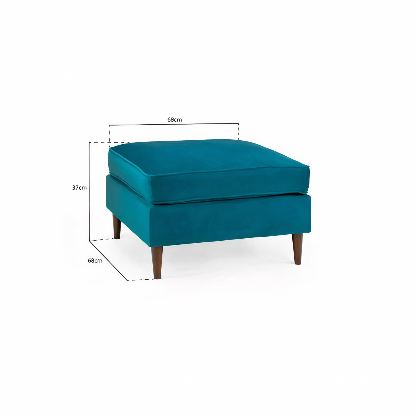 BELLE FOOTSTOOL IN PLUSH TEAL DHF Furnishing