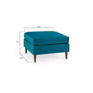 BELLE FOOTSTOOL IN PLUSH TEAL DHF Furnishing