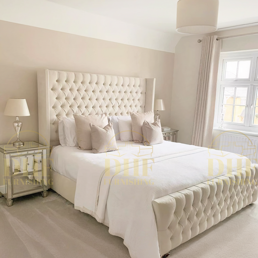 Bespoke Polly Wing Buttoned Bed DHF Furnishing