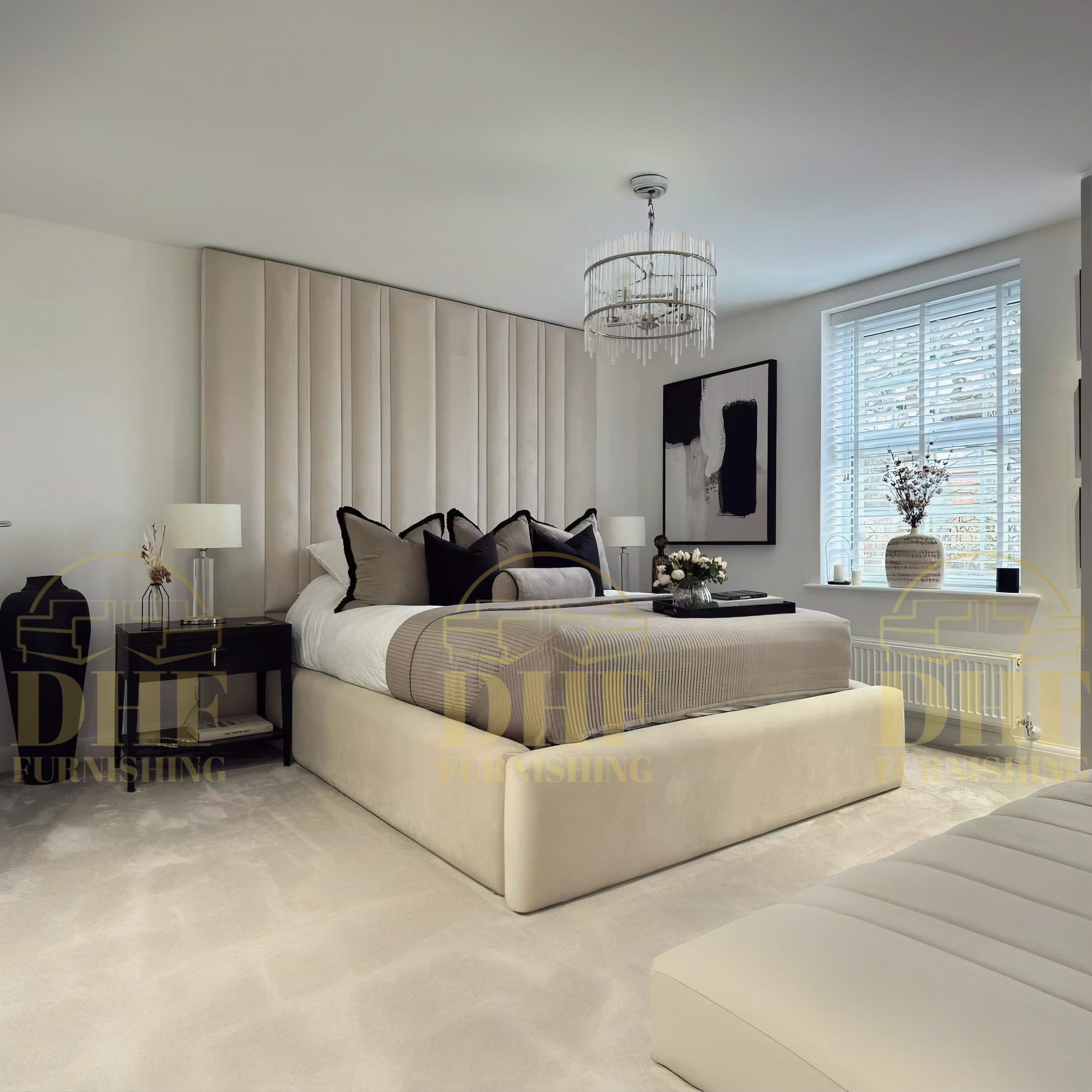 Chateaux Bespoke Wall Headboard Bed DHF Furnishing