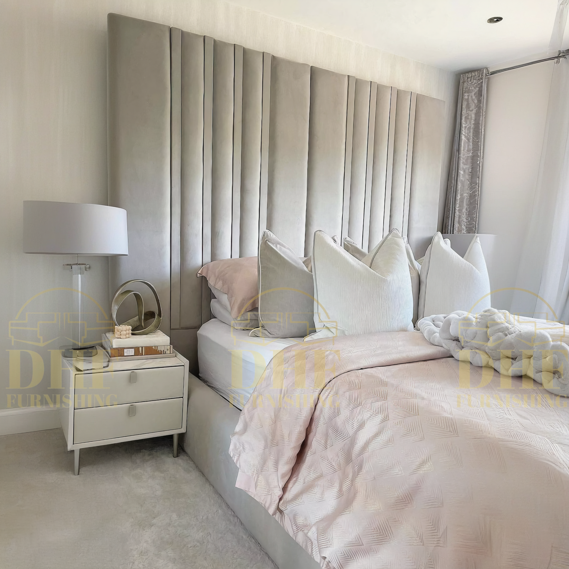 Chateaux Bespoke Wall Headboard Bed DHF Furnishing