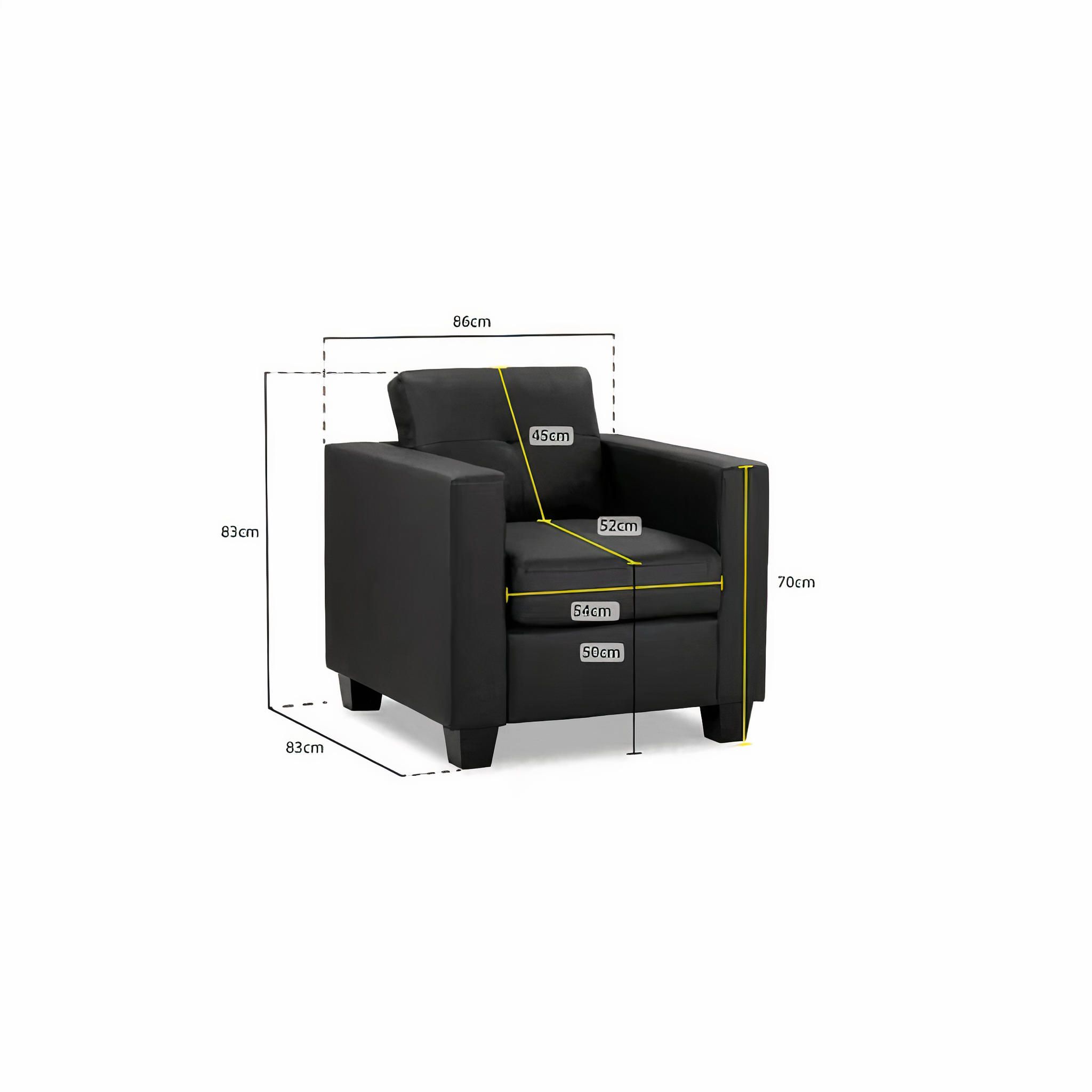 KEW ARMCHAIR IN BLACK DHF Furnishing