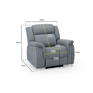 LINDEN RECLINER SOFA GREY ARMCHAIR DHF Furnishing