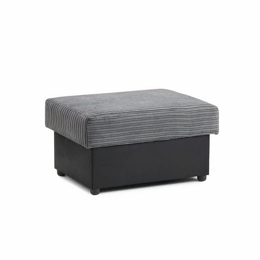 SOHO BLACK/GREY STORAGE FOOTSTOOL DHF Furnishing