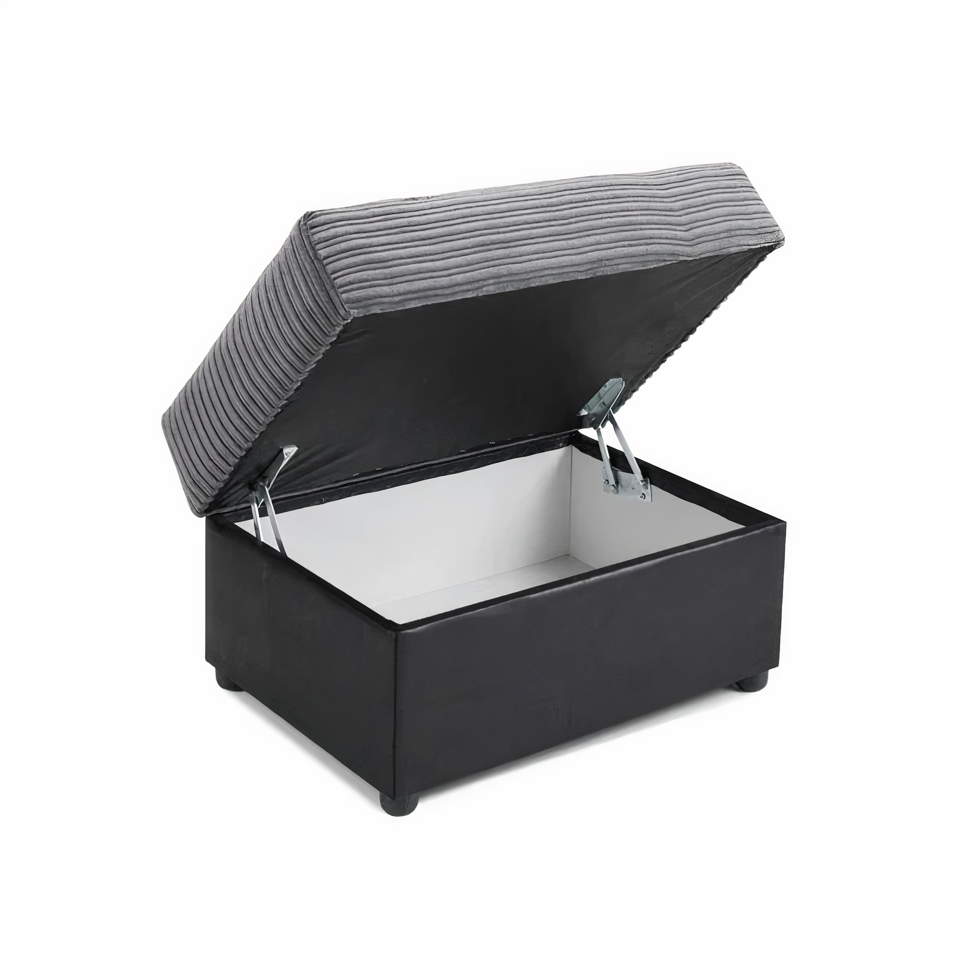 SOHO BLACK/GREY STORAGE FOOTSTOOL DHF Furnishing