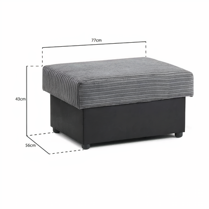 SOHO BLACK/GREY STORAGE FOOTSTOOL DHF Furnishing